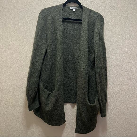 Madewell Green Cozy Walker Cardigan Slouchy Open Front Sweater Alpaca Sz Small - Picture 3 of 10
